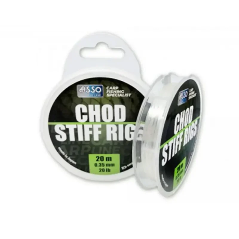 Asso Chod Stiff Rigs 20m 0.35mm 9.1kg Clear-Fire intinse