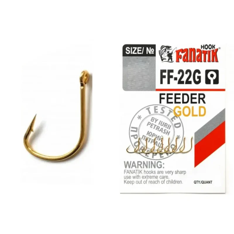 Carlig Fanatik FF-22G No.6 Feeder Gold-Fire intinse