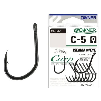 Carlig Owner C-5 No.8 Carp Iseama With Eye-Fire intinse