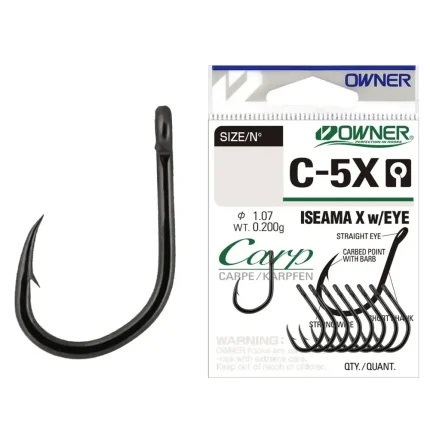 Carlig Owner C-5X No.8 Carp Iseama X With Eye-Fire intinse