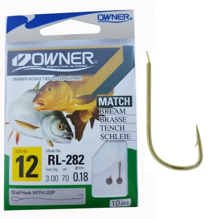 Carlige Legate Owner RL-282 No.12 70cm 0,18mm-Fire intinse