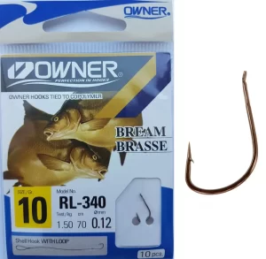 Carlige Legate Owner RL-340 No.10 70cm 0,12mm-Fire intinse