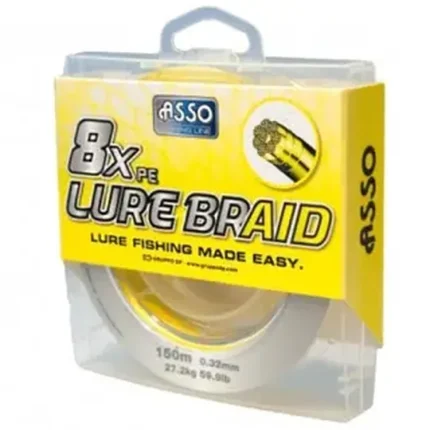 Fir Asso 8xPE Lure Braid 0.06mm 4.50kg 150m Galben-Fire intinse
