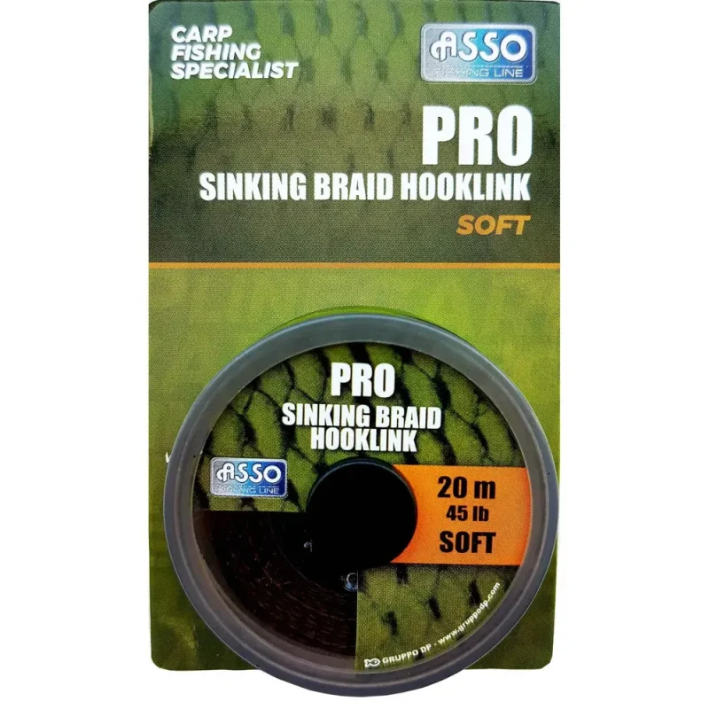 Fir Asso Pro Soft Sinking Braid Hooklink 15Lb 20m Multicolor-Fire intinse