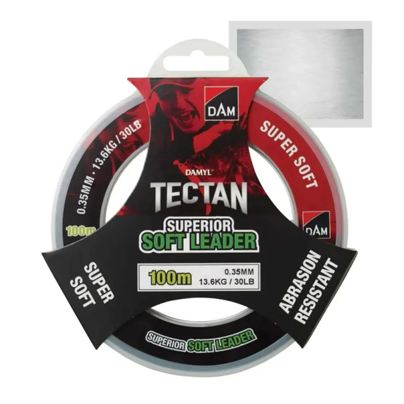 Fir Dam Tectan Superior Soft Leader 0.45mm 18.10kg 100m Transparent-Fire intinse