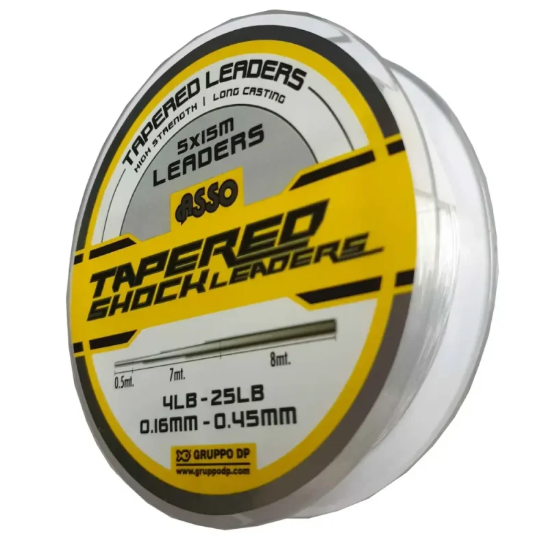 Fir Asso Tapered Shock Leader 0.16/0.45mm 1.80kg-11.30kg 15m Clear-Fire intinse