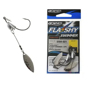 Jig Owner 5164 No.10/0-1/2 Flashy Swimmer Blade-Fire intinse