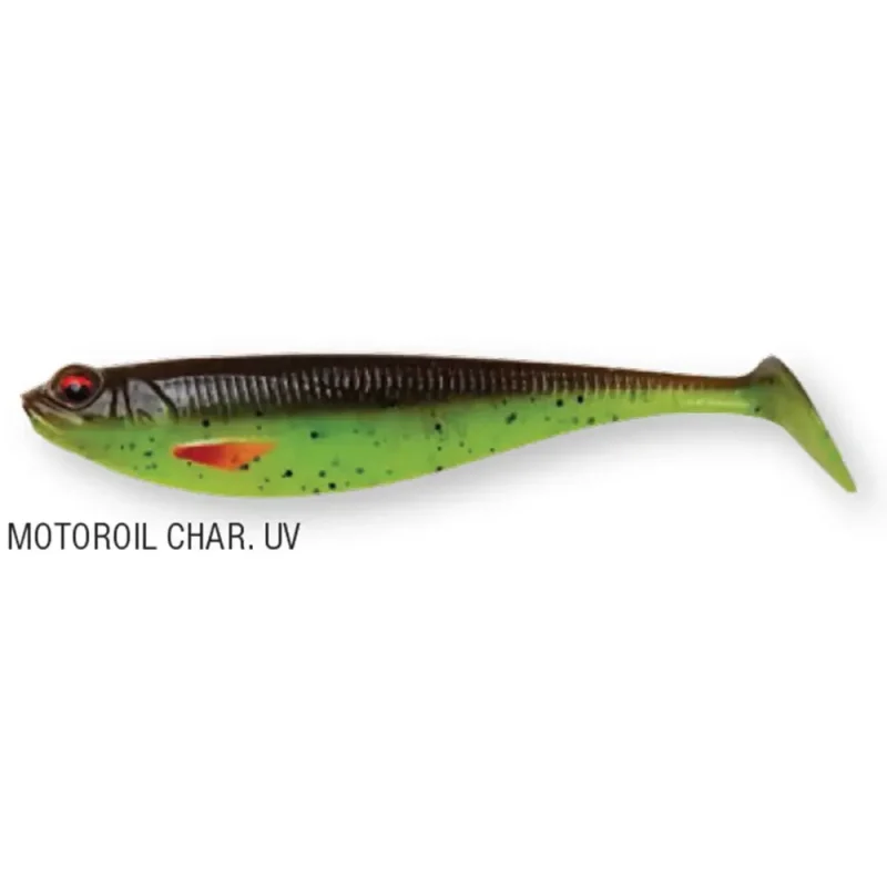 Shad DAM Effzett Shadster 9cm 7.2gr Motoroil Chartreuse UV-Fire intinse