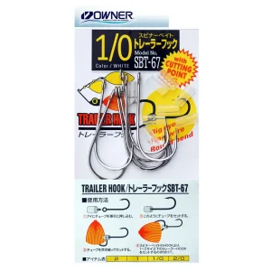 Spinnerbait Trailer Hook Owner 11567 No.1/0-Fire intinse