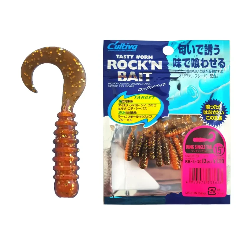 Twister Rock'N Bait Cultiva RB-3 30 Sw Worm Ring Single Tail-Fire intinse